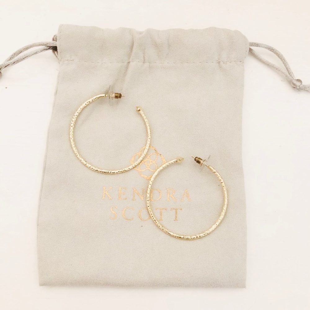 Kendra Scott Duality Gold Charm Hoop Earrings